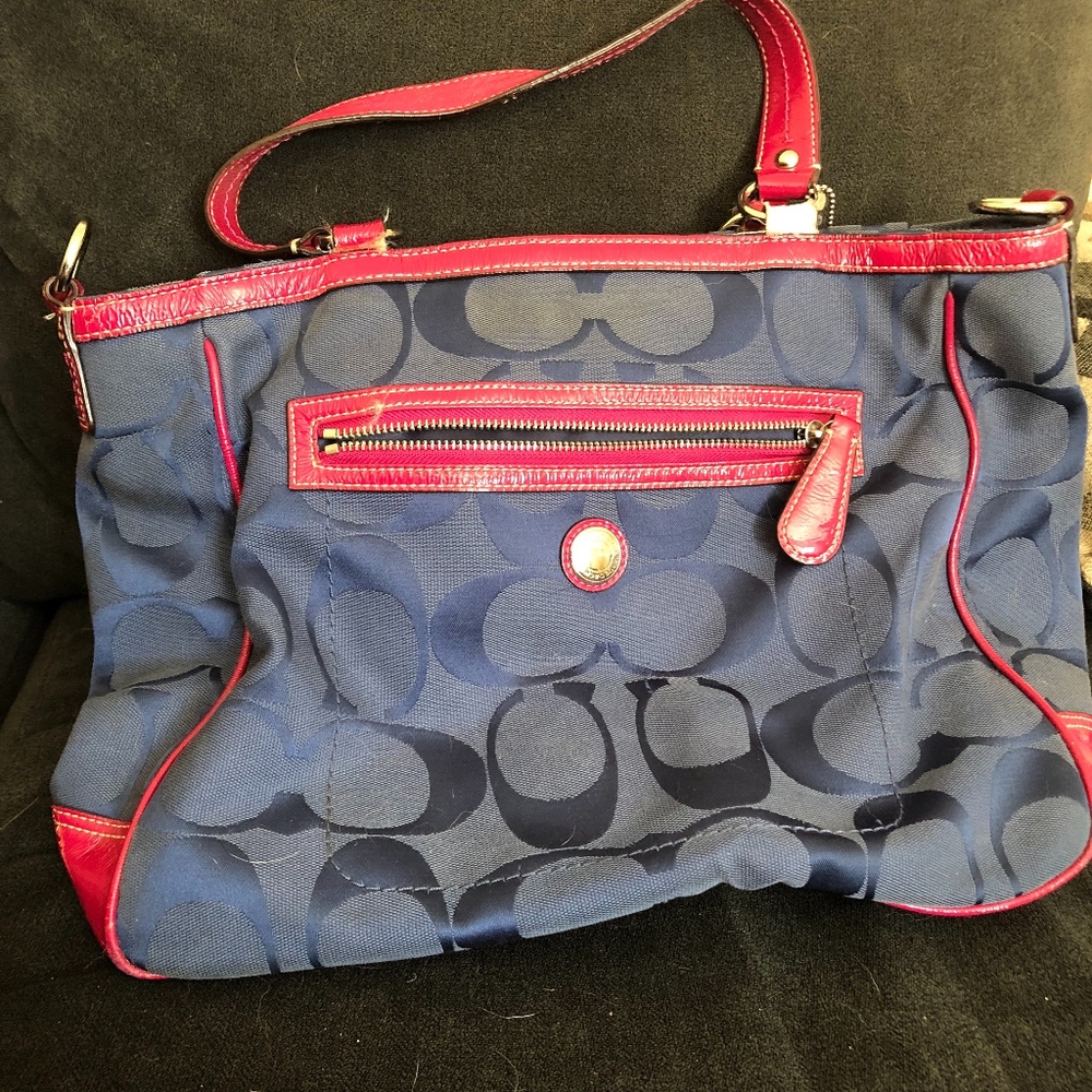 Coach Navy/Pink Shoulder Bag